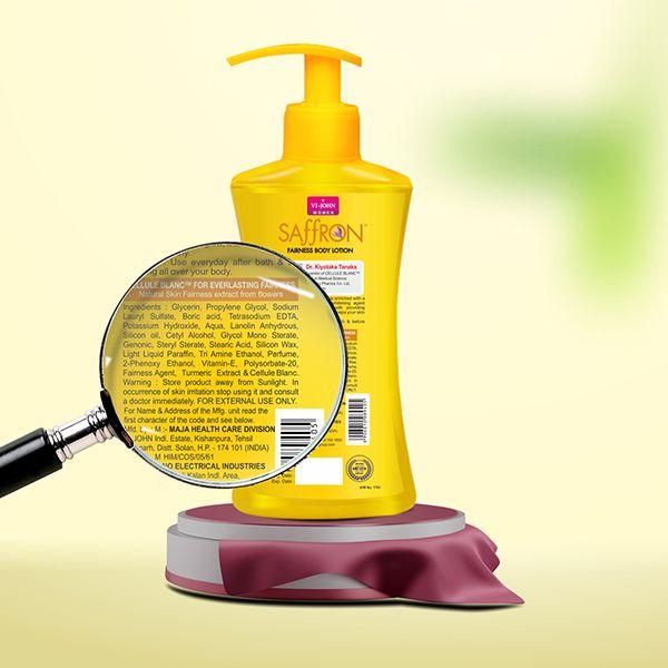 VI-John Saffron Turmeric Fairnes Body Lotion for Men & Women 250 ml - Lotions & Creams