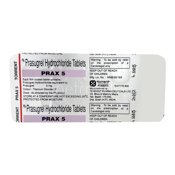 Prax 5mg Tablet 10'S - Blood Clot-Ant
