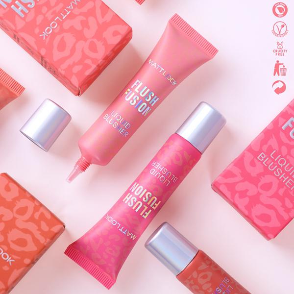 Matt Look Flush Fusion Liquid Blusher With Creamy Texture , Cherry Blossom-02 15 ml - Blushes
