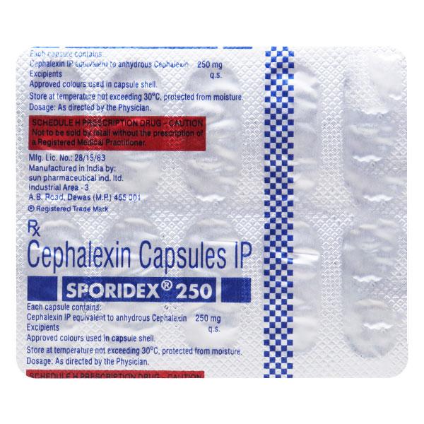Sporidex 250mg Capsule 10'S - Bacterial Infections-Cep