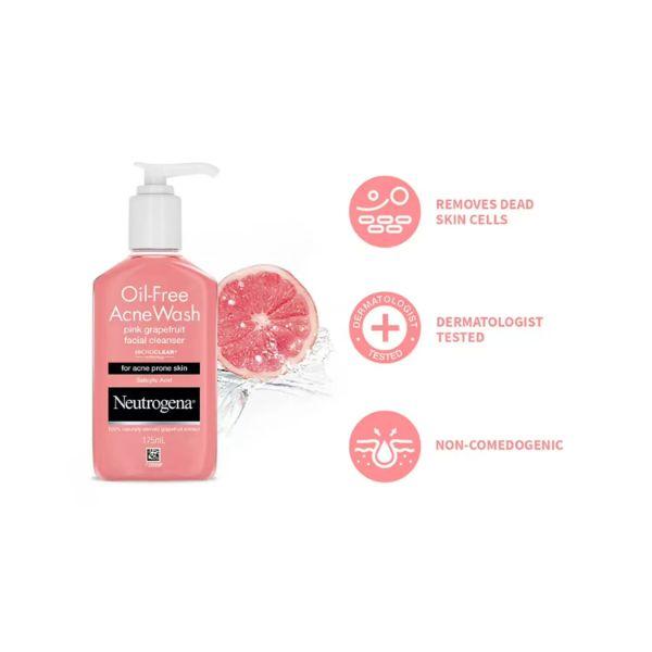 Neutrogena Oil Free Acne Facewash Pink Grapefruit 175 ml - Face Washes