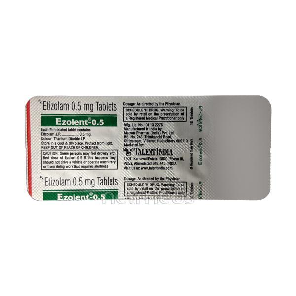 Ezolent 0.5mg Tablet 10'S - Anxiety-Anx