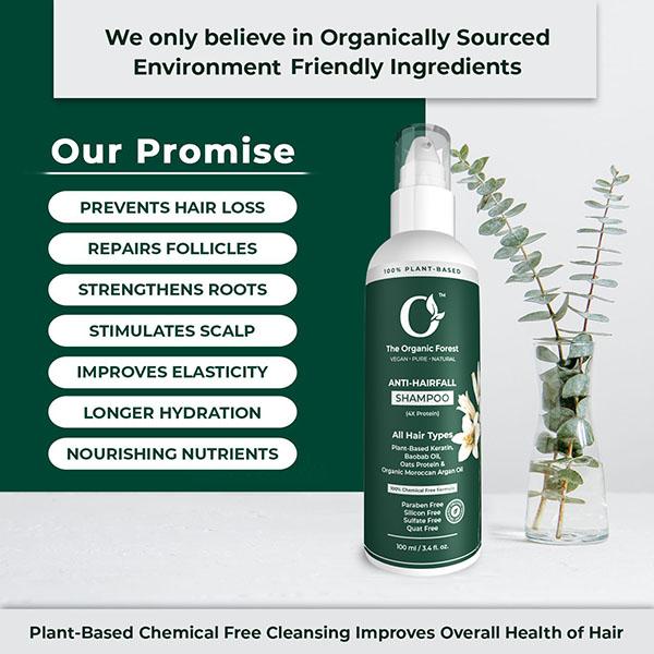 Organic Forest Hair Fall Control, Hair Thickening & Hair Growth Shampoo 100 ml - Shampoos
