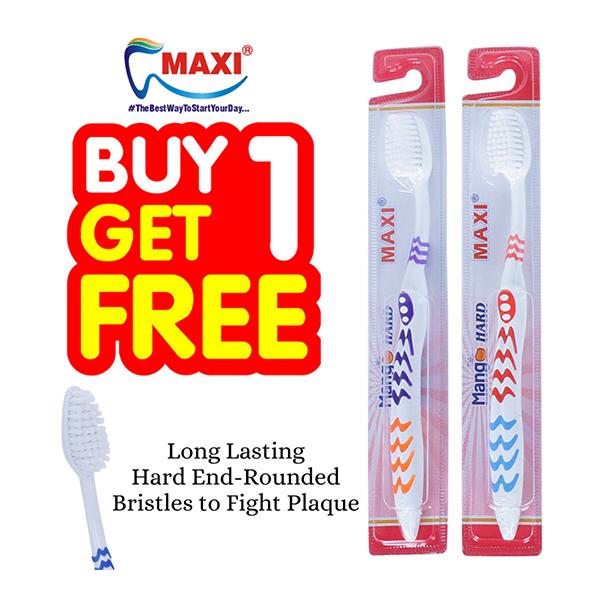 Maxi Mango Toothbrush - Hard (Buy 1 Get 1 Free)