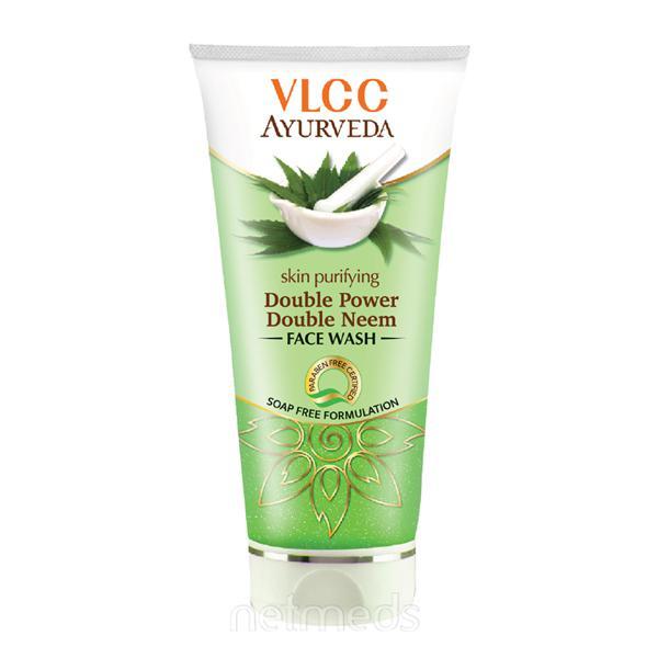 Netmeds | VLCC Ayurveda Skin Purifying Double Power Double Neem Face Wash Soap Free Formulation 100ml
