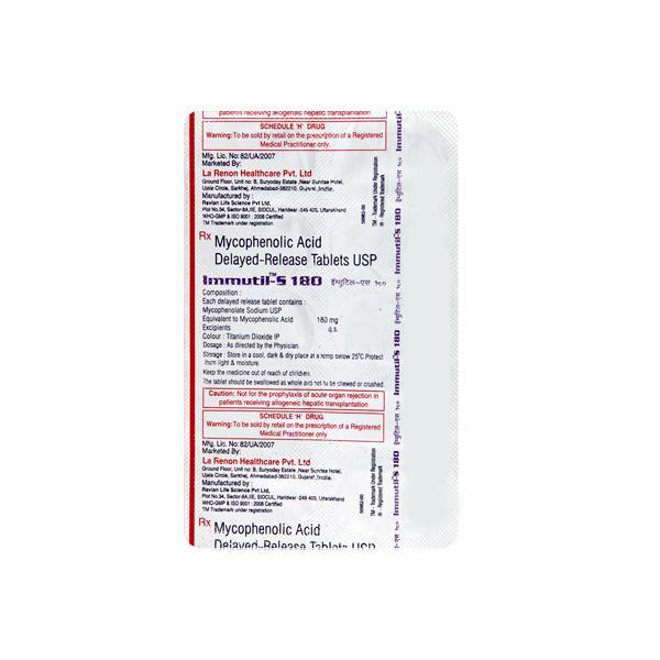 Immutil S 180mg Tablet 10'S - Auto Immune Disease-Imm