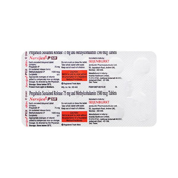 NERVIJEN P SR Tablet 10's - Neuropathic Pain-Dru