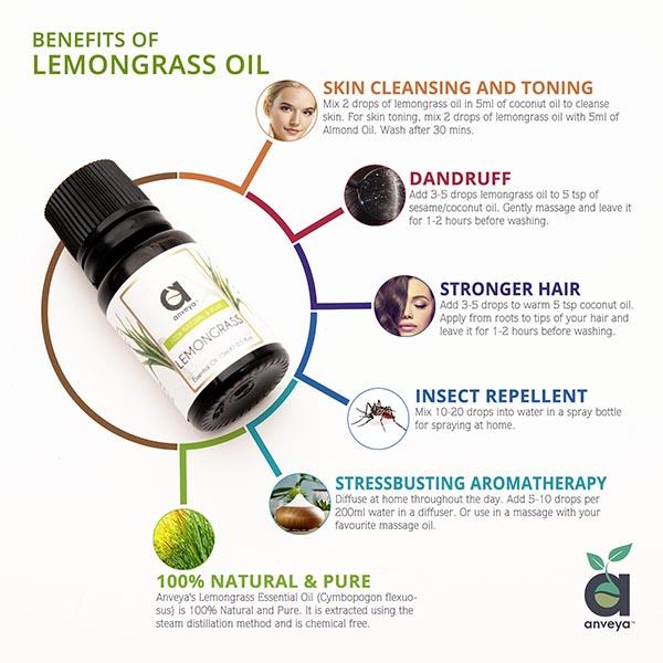 Anveya Lemongrass Essential Oil 15 ml - Essential Oils