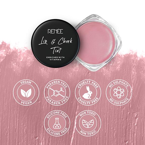 RENEE Lip & Cheek Tint - Bare Mauve 8 gm - Lip Stains & Tints