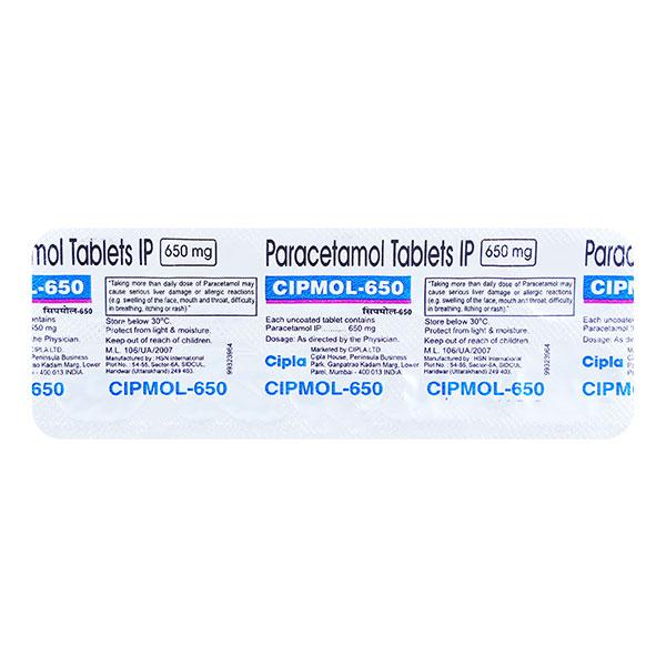 Netmeds | Cipmol 650mg Tablet 10'S