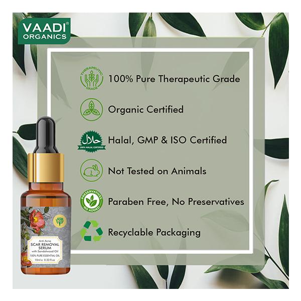 Vaadi Herbals 100% Pure Essential Oil - Anti Acne Scar Removal Serum with Sandalwood Oil 10 ml - Essential Oils
