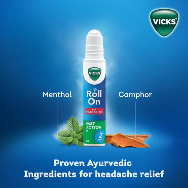 Vicks Roll On For Headaches 8 ml - Roll-On/Patch