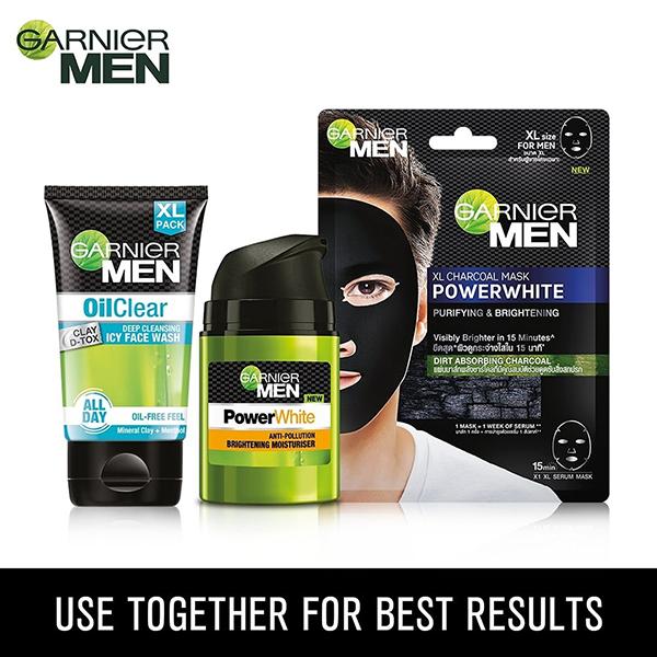 Garnier Men Oil Clear Clay D-Tox Deep Cleansing Icy Face Wash Mineral Clay+Menthol 150gm - Face Washes