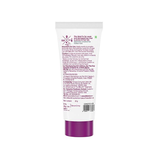 Bblunt Hair Fall Control Conditioner with Pea Protein and Caffeine for Stronger Hair 20 gm - Conditioners