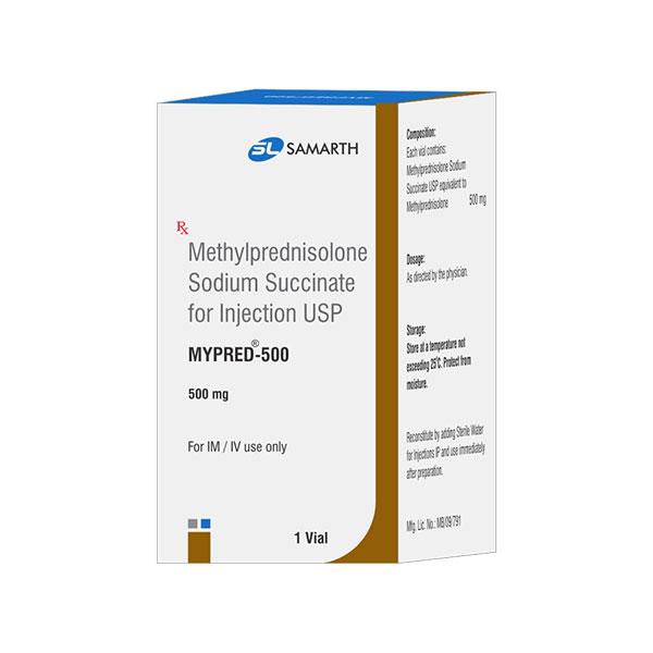 Mypred 500mg Injection 1'S - Hormonal Therapy-Cor