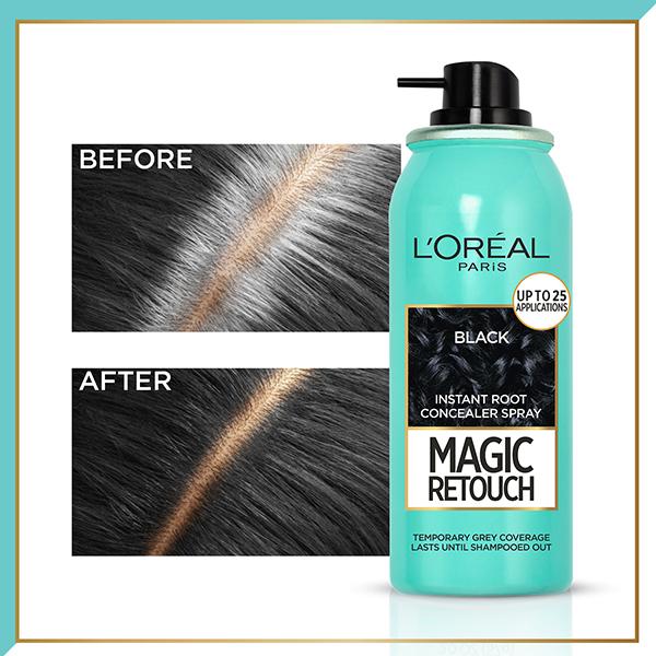 L'Oreal Paris Magic Retouch Instant Root Concealer Spray Black 75 ml - Hair Sprays & Mists