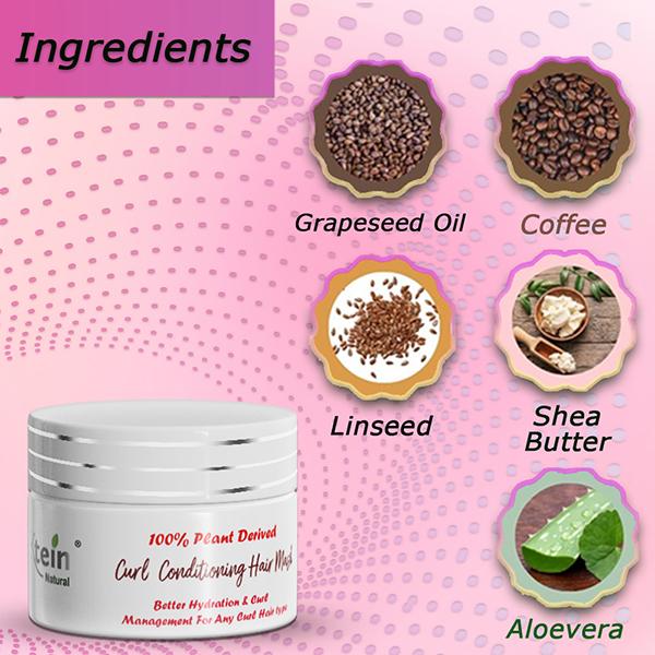 Ktein Natural 100% Plant Derived Curl Conditioning Hair Mask 100 gm - Hair Masks & Packs