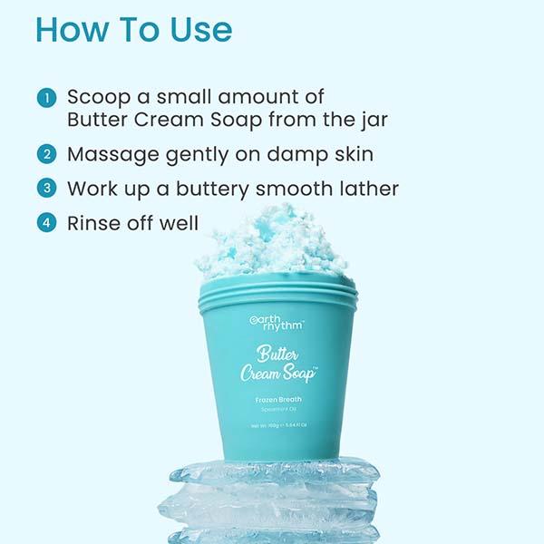 Earth Rhythm Frozen Breath Butter Cream Soap 160 gm - Shower Gels & Body Wash