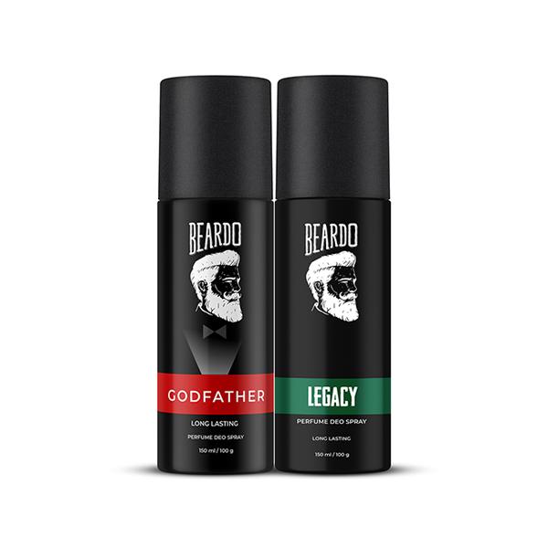 Netmeds | Beardo Legacy 150ml and Godfather 150ml Perfume Deo Spray for Men Combo 1's