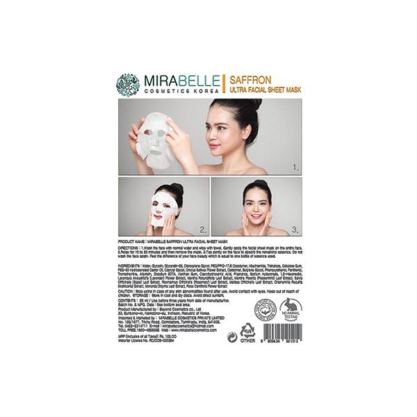 Mirabelle Korea Saffron Ultra Facial Sheet Mask Brightening 25 ml - Sheet Masks