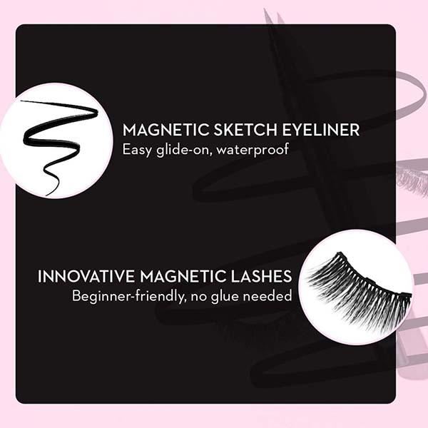 Sugar Cosmetics Maximeyes Drama Magnetic Eyelashes And Eyeliner - 01 Genuine - Subtle And Elegant (Natural-Looking) 3 ml - Eyeliners