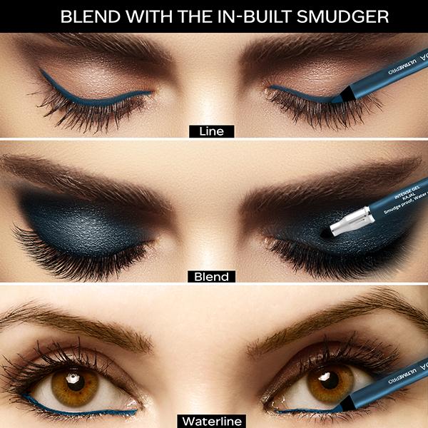 Faces Canada Ultime Pro Intense Gel Kajal With Smudger & Sharpener - Blue 1.2 gm - Kajal & Kohls