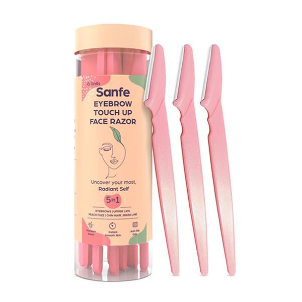 Netmeds | Sanfe Eyebrow touch up Hair Removing Face Razor for women (Pack of 6) 1's