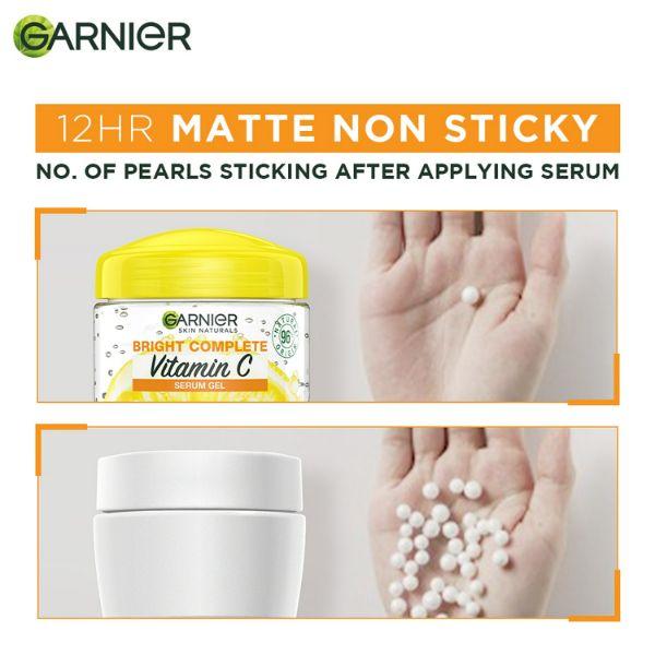 Garnier Bright Complete Vitamin C Serum Gel - Vitamin C + Lemon for Instant Brighter Skin 45gm - Under Eye Creams & Serums