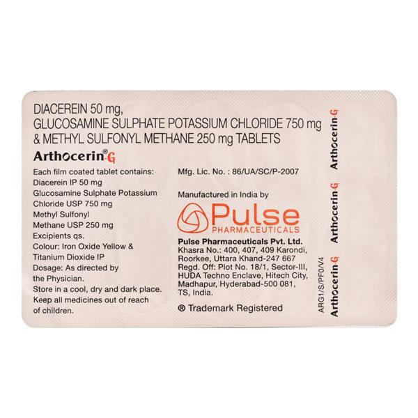 ARTHOCERIN G Tablet 10's - Arthritis-Oth