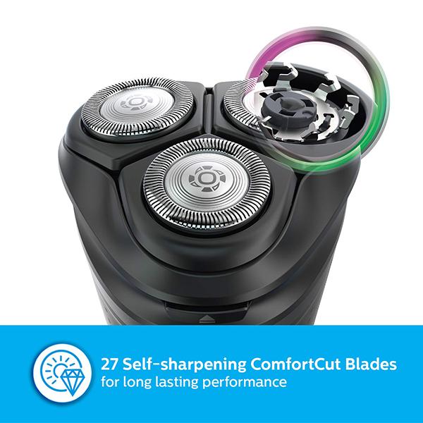 Philips Cordless Electric Shaver, 3D Pivot & Flex Heads, 27 Comfort Cut Blades (S1121/45) 1's - Shavers