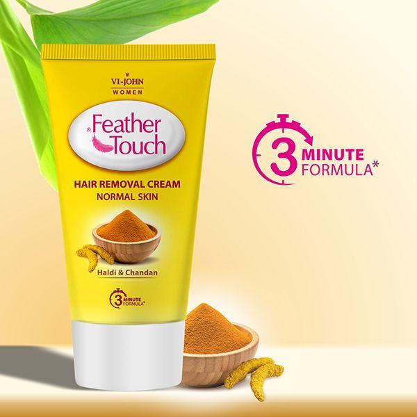 VI-John Feather Touch Hair Removal Cream Haldi & Chandan Tube for Normal Skin 40 gm - Shaving Creams