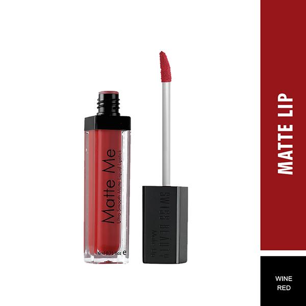 Swiss Beauty Ultra Smooth Matte Liquid Lipstick - (Wine Red) 6 ml - Liquid Lipsticks