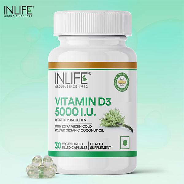 Inlife Vitamin D3 5000 IU Vegan Capsule 30's - Multi-Vitamins