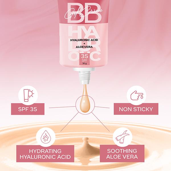 Faces Canada SPF 35 BB Gel Creme - Warm Caramel, Multitasking, Lightweight and Nonsticky 30 gm - Foundation