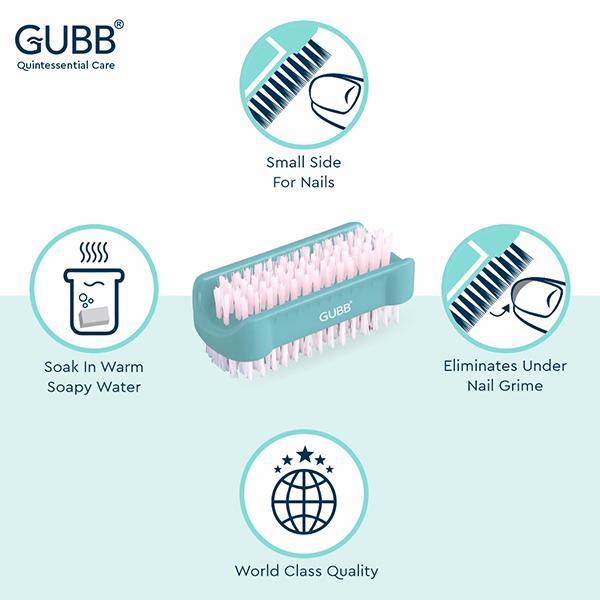 GUBB 2 In 1 Nail & Foot Cleaning Brush 70 gm - Manicure & Pedicure Kits