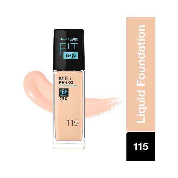 Maybelline New York Fit Me Matte+Poreless Liquid Foundation, 115 Ivory 30 ml - Foundation