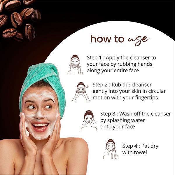 Globus Naturals Coffee Face Wash Enriched with Turmeric & Saffron, Deep Pore Cleansing 100 gm - Face Wash & Cleansers