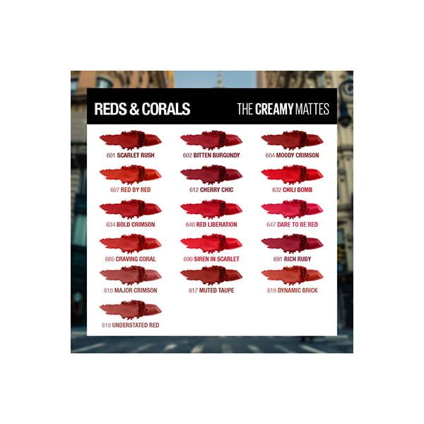 Maybelline New York Color Sensational Creamy Matte Lipstick, 630 Flaming Fuchsia 3.9 gm - Lipsticks