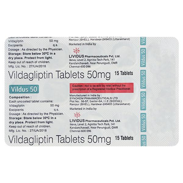 VILDUS 50mg Tablet 15's - Diabetes-Ant