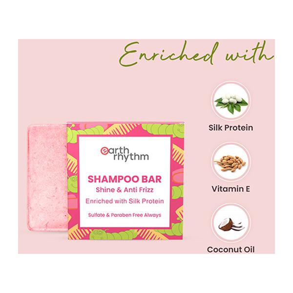 Earth Rhythm Silk Protein Shampoo Bar Cardboard Box 80 gm - Shampoos