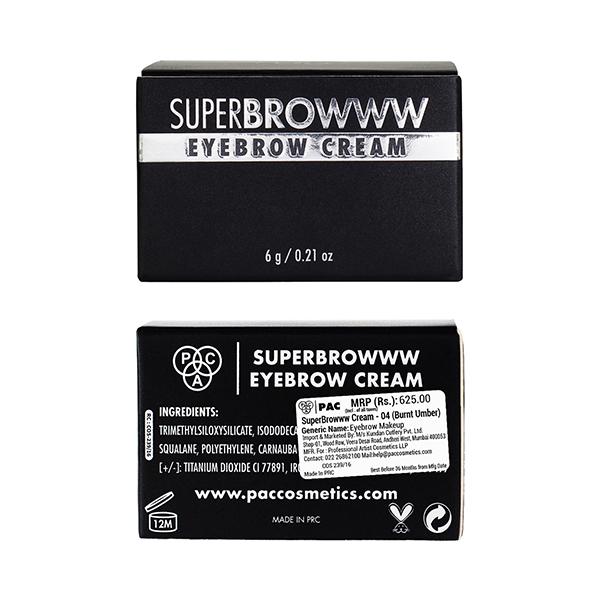 PAC SuperBrowww Cream 04 Burnt Umber 6 gm - Eyebrow Pencils & Enhancers