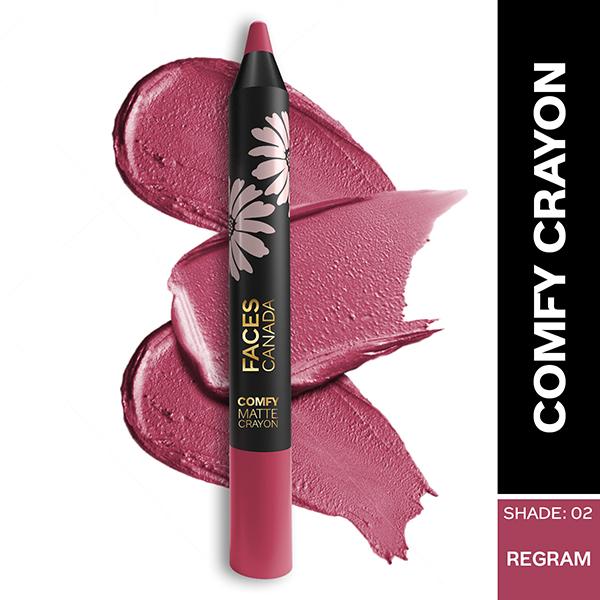Netmeds | Faces Canada Comfy Matte Lip Crayon - Regram 02, 2.8gm