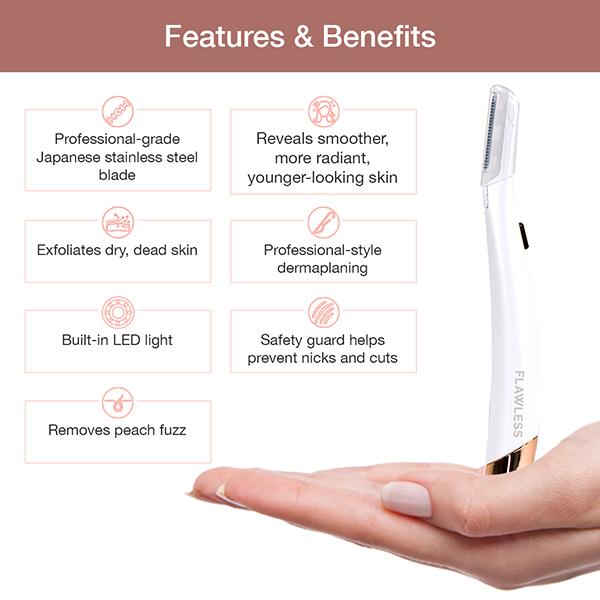 Flawless Finishing Touch Dermaplane Glow Facial Hair Remover - Hair Removal Accessories