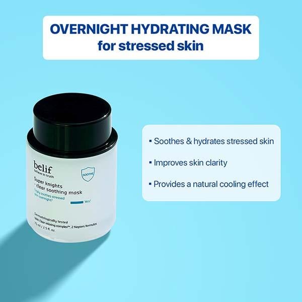 Belif Super Knights - Clear Soothing Mask 75 ml - Masks & Peels