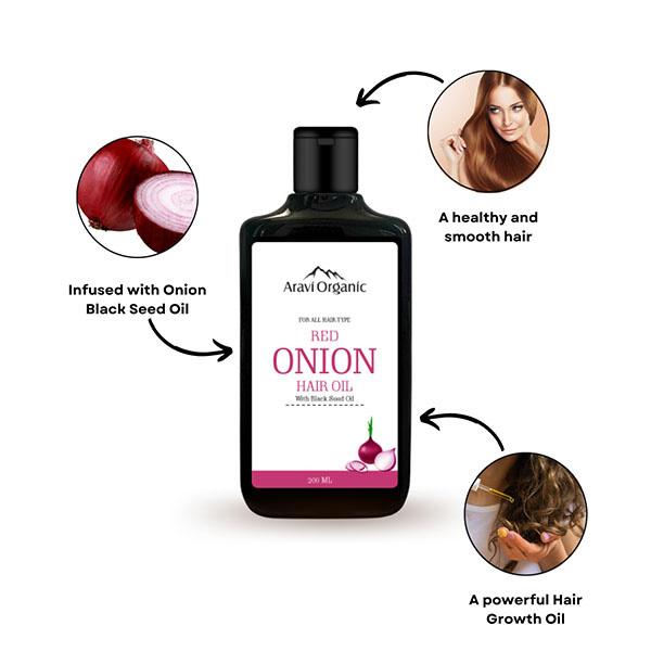 Aravi Organic Hair Growth Hair Oil with Onion Oil 200 ml - Hair Oils