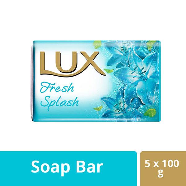 Lux Fresh Splash Water Lily & Cooling Mint Soap Bar (Buy 4 Get 1) 400 gm - Soaps