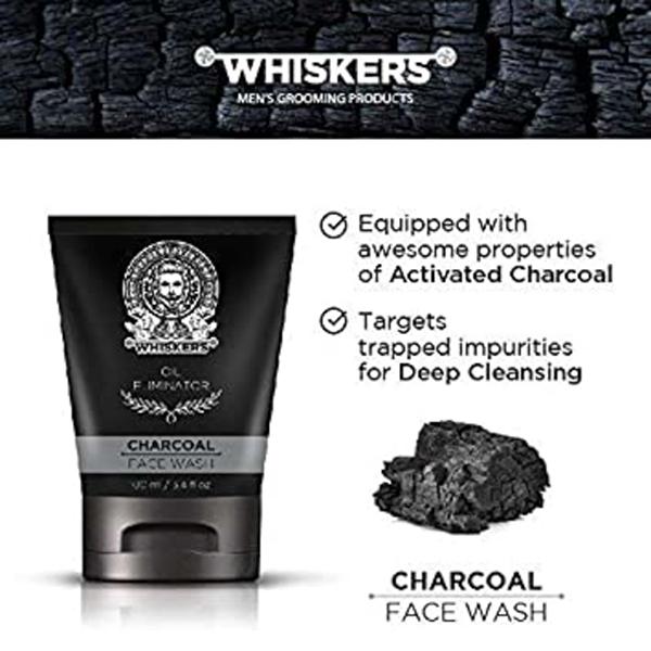 Whiskers Charcoal Face Wash For Men 100 ml - Face Washes