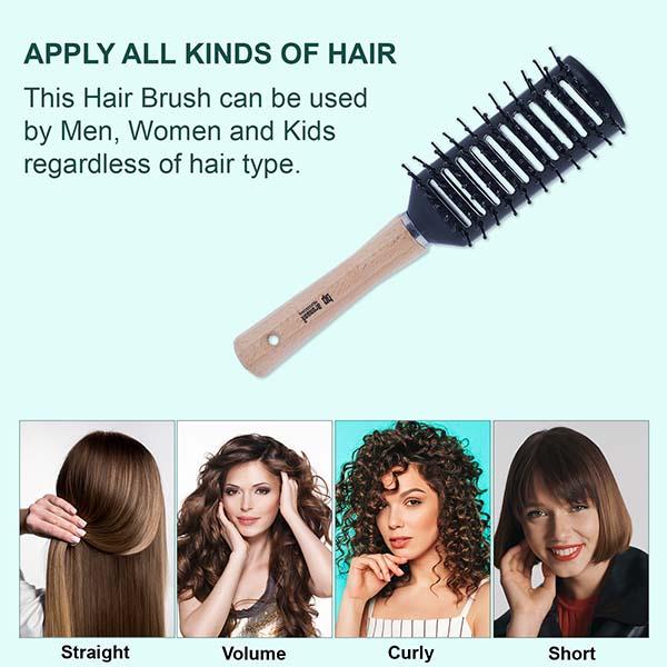 Bronson Professional Hair Brush Basic Flat Wooden Handle 12's - Hair Brushes