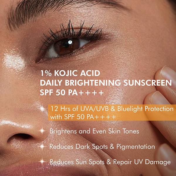 Mcaffeine Clear Glow 1% Kojic Acid and Alpha Arbutin Brightening Sunscreen SPF 50 PA++++ 50 ml - Body Sunscreen