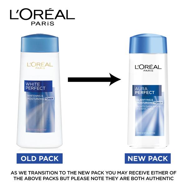 L'Oreal Paris Aura Perfect Clarifying & Moisturizing Toner With Vitamin C, Fights Dark Spots + Evens Tone 200 ml - Toners